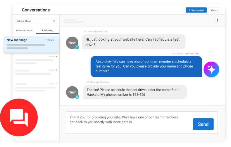 Conversations dashboard analytics