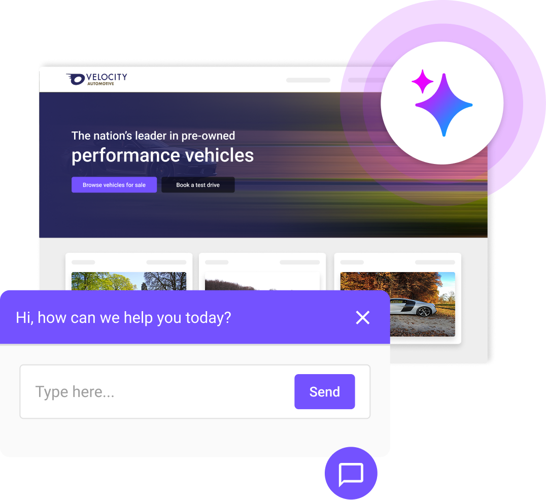 Web chat widget on a customer-facing site