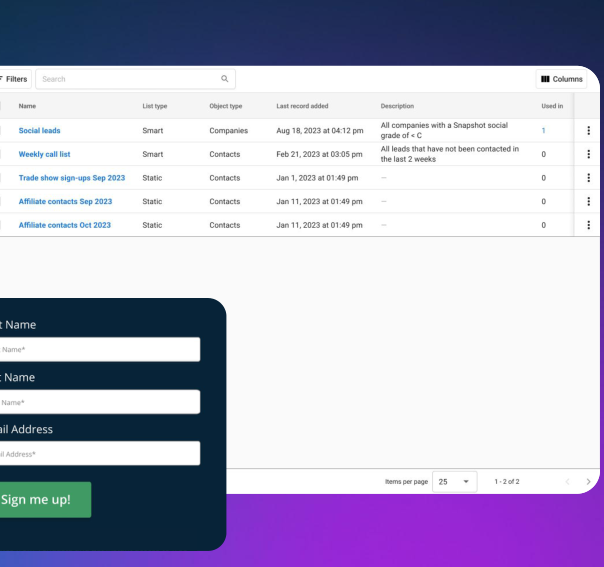 Custom lead capture forms inside the CRM