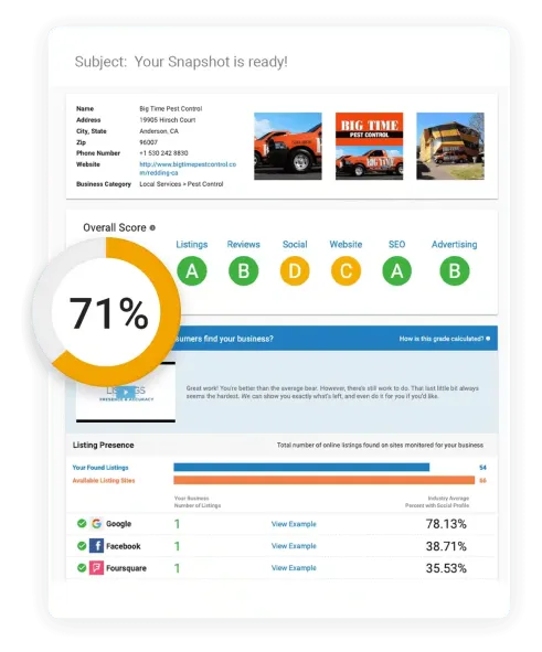 Snapshot Report email