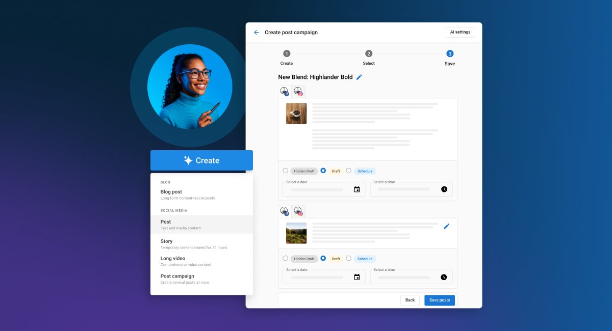 Clickable bio link-in-bio landing page editor