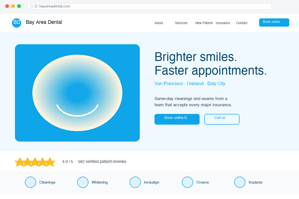 Templated website mockup — clinical professional services