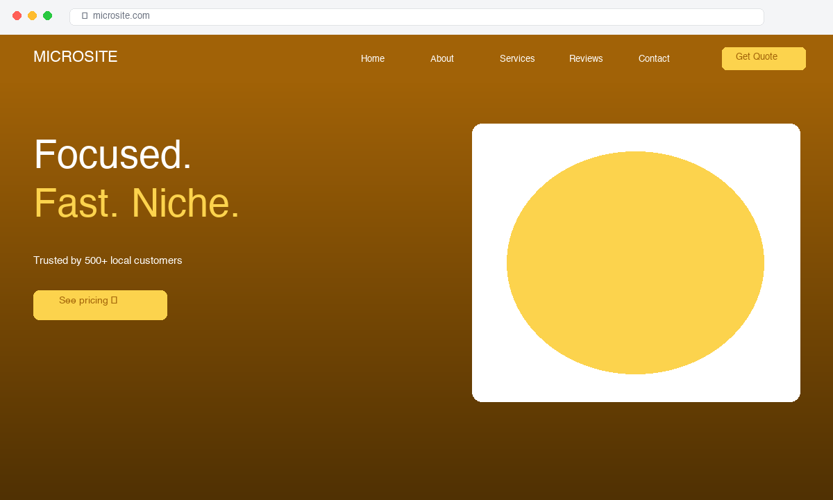 Microsites — Focused. Fast. Niche.