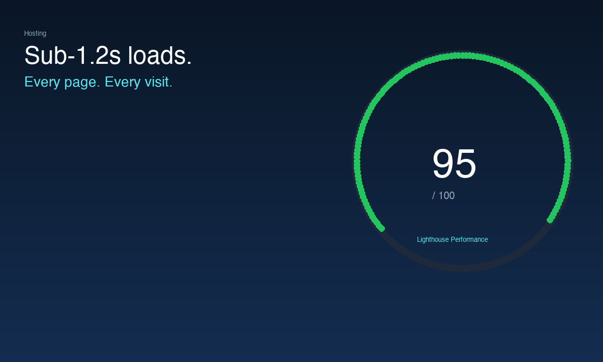 Hosting — Sub-1.2s loads. Every page. Every visit.